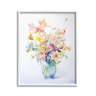 Stupell Industries Simple Spring Florals Framed Giclee Art By Rb In Coastal White Framed Giclee
