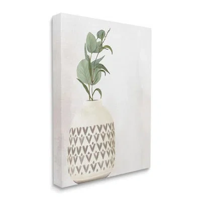 Stupell Industries Single Eucalyptus Herb Sprig Patterned Plant Vase By Kim Allen - Floater Frame Painting On Canvas In Wrapped Canvas