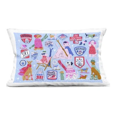Stupell Industries Ski Dogs Composition Decorative Printed Throw Pillow Design By Krissy Mast In Blue