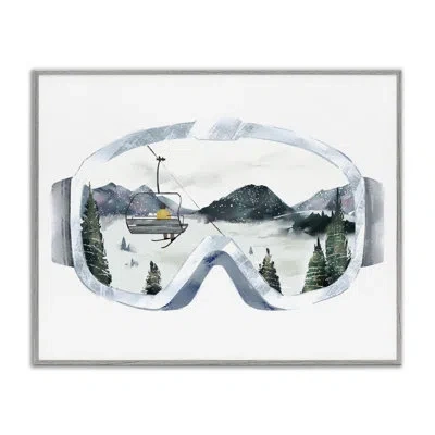 Stupell Industries Ski Mountain Reflection In Sports Goggles Winter Forest Oversized Wall Plaque Art By Ziwei Li In Farmhouse Gray Framed Giclee