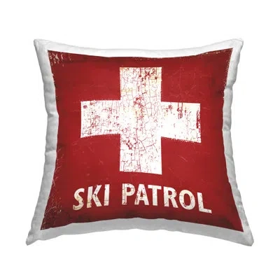 Stupell Industries Ski Patrol Red Cross Printed Throw Pillow Design By Peter Horjus