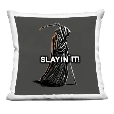 Stupell Industries Slayin' It Grim Reaper Decorative Printed Throw Pillow Design By Jedco Brands, Inc. In Gray