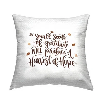 Stupell Industries Small Seeds Produce Hope Nature Phrase Outdoor Printed Pillow By Imperfect Dust In Brown;white