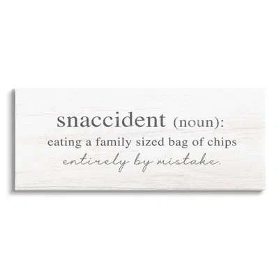 Stupell Industries Snaccident Definition Funny Kitchen Canvas Wall Art By Lil' Rue In Gray;off-white