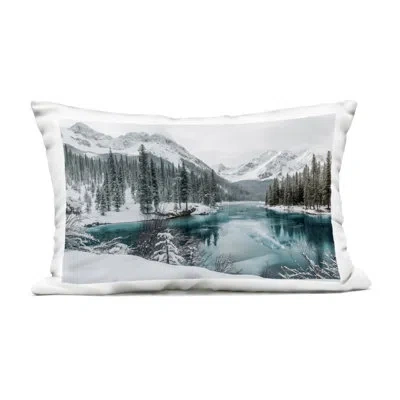 Stupell Industries Snow Capped Mountain Lake Outdoor Printed Pillow, Design By Lazar Studio