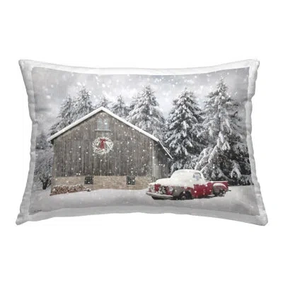 Stupell Industries Snow Covered Farm Scene Decorative Printed Throw Pillow By Lori Deiter In Gray