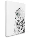 Stupell Industries Snow Owl White Feathers Peering Blue Eyes Stretched Canvas Wall Art By Design Fabrikken In White