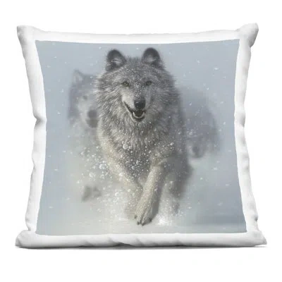 Stupell Industries Snow Plow Running Wolf Pack Decorative Printed Throw Pillow Design By Collin Bogle In Gray Wolf