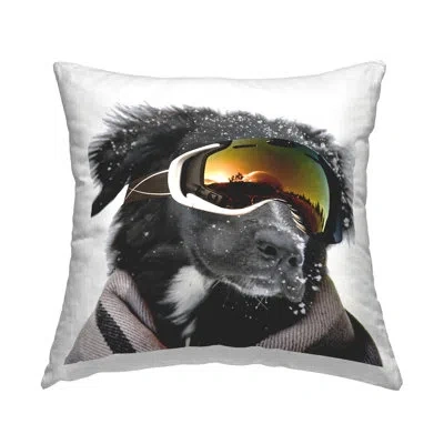 Stupell Industries Snowboarder Dog With Goggles Decorative Printed Throw Pillow Design By Sd Graphics Studio In Black