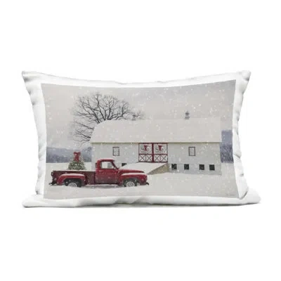 Stupell Industries Snowy Farmhouse On Christmas Outdoor Printed Pillow, Design By Lori Deiter