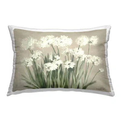Stupell Industries Snowy Floral Paperwhites Decorative Printed Throw Pillow Design By Danhui Nai In Green