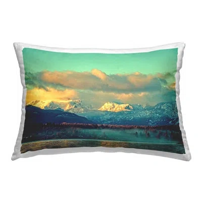Stupell Industries Snowy Mountain Shore Decorative Printed Throw Pillow Design By Chuck Burdick In Green