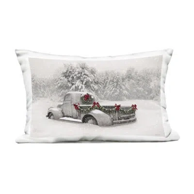 Stupell Industries Snowy White Antique Truck Outdoor Printed Pillow, Design By Lori Deiter