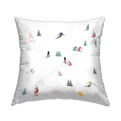 Stupell Industries Snowy Winter Ski Slopes Printed Throw Pillow Design By Ashley Singleton In Beige