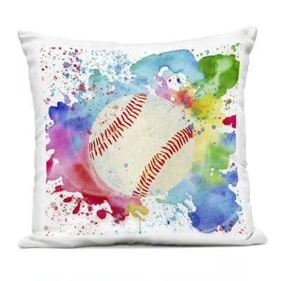 Stupell Industries Soccer Sport Splash Design By Kim Allen Outdoor Printed Pillow In Blue