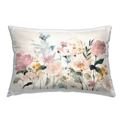 Stupell Industries Soft Abstract Florals Outdoor Printed Pillow By Lanie Loreth In White;green;pink