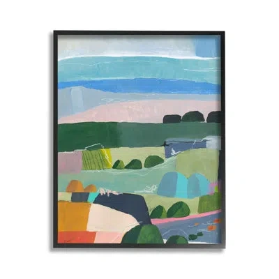 Stupell Industries " Soft Abstract Landscape Single Picture Frame " By Jan Weiss On In Midnight Black Framed Giclee