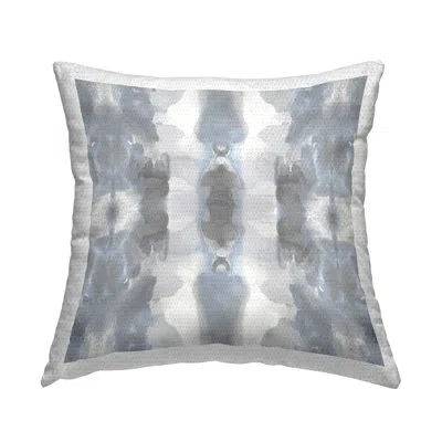 Stupell Industries Soft Abstract Symmetrical Pattern Outdoor Printed Pillow By Ellie Roberts In Blue;gray