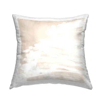 Stupell Industries Soft Beige Abstraction Decorative Printed Throw Pillow By June Erica Vess In White;beige