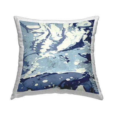 Stupell Industries Soft Blue Abstract Ripples Outdoor Printed Pillow By Danielle Carson In Blue;white