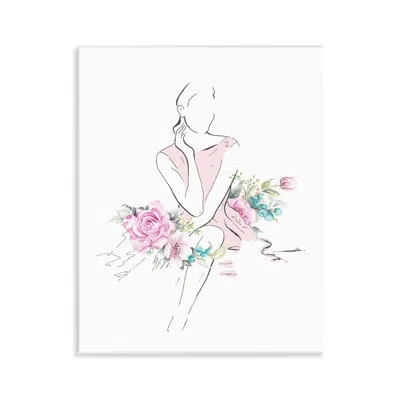 Stupell Industries Soft Floral Fashion Wall Plaque Art By Patricia Pinto In Pink
