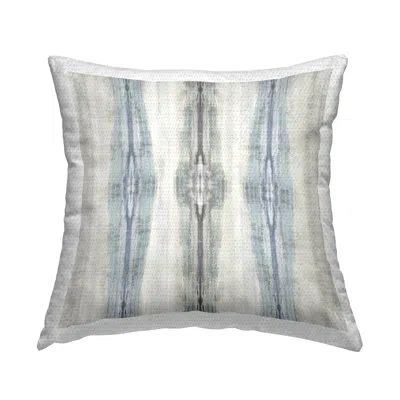 Stupell Industries Soft Grey Ikat Pattern Outdoor Printed Pillow By Ellie Roberts In Blue;gray;beige
