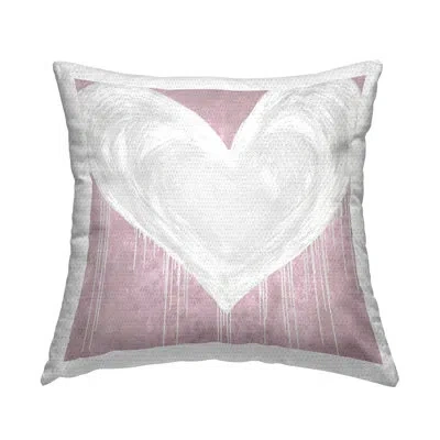 Stupell Industries Soft Pastel Pink Heart Shape Outdoor Printed Pillow By Lindsay Rodgers In Gray;pink