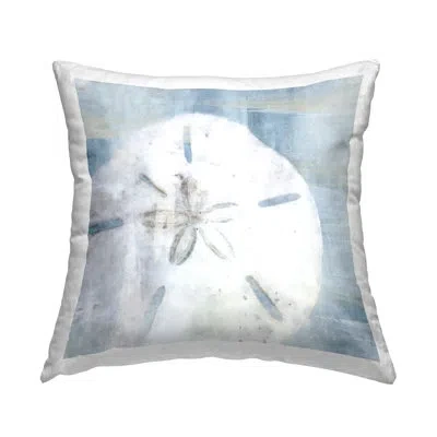 Stupell Industries Soft Sand Dollar Coastal Printed Throw Pillow Design By Nina Blue In Beige
