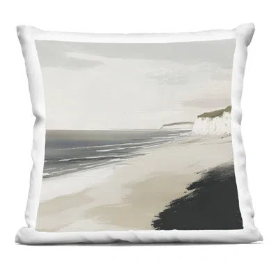 Stupell Industries Soft Sands Seascape Decorative Printed Throw Pillow Design By Mona Grace In Beige