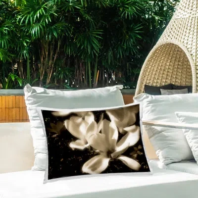 Stupell Industries Soft Sepia Blooms Outdoor Printed Pillow By Noah Bay In Black