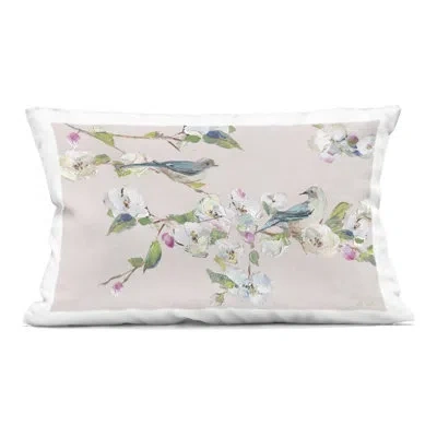 Stupell Industries Soft Spring Blossoms & Birds Decorative Printed Throw Pillow Design By Sally Swatland In Pink