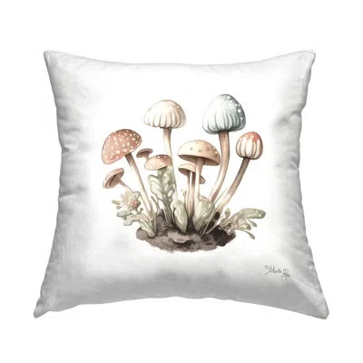 Stupell Industries Soft Sprouting Mushrooms Decorative Printed Throw Pillow By Marla Rae In Tan