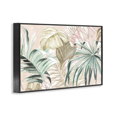 Stupell Industries Soft Tropical Leaves Framed Giclee Art By Patricia Pinto In Midnight Black Framed Giclee