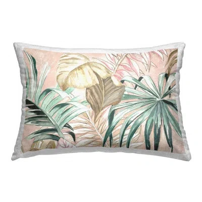 Stupell Industries Soft Tropical Leaves Printed Outdoor Throw Pillow Design By Patricia Pinto In Beige