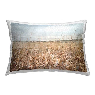 Stupell Industries Solemn Neutral Meadow Outdoor Printed Pillow By Tim Otoole In Tan
