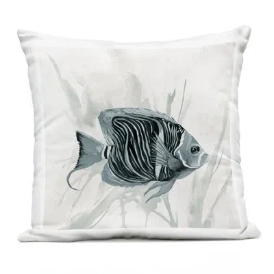 Stupell Industries Something Fishy Aquatic Outdoor Printed Pillow Design By Jacob Q In White