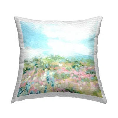 Stupell Industries Speckled Flower Field Outdoor Printed Pillow By June Erica Vess In Blue