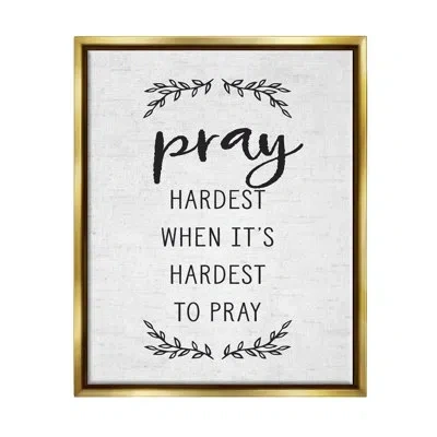 Stupell Industries Spiritual Prayer Uplifting Religious Quote Rustic Botanicals By Lettered And Lined - Floater Frame P In Metallic Gold Floater Frame