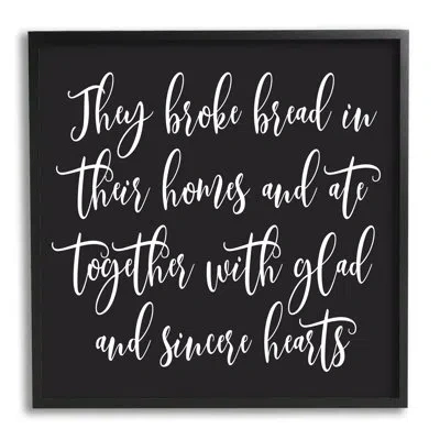 Stupell Industries Spiritual Script Calligraphy Bible Verse Proverb Quote By Lettered And Lined - Floater Frame Textual In Midnight Black Framed Giclee