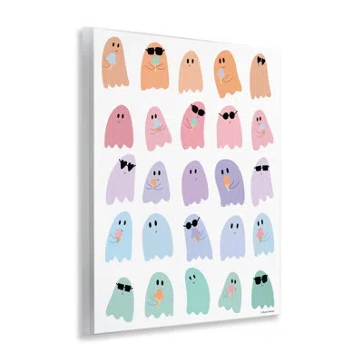 Stupell Industries Spooky Cute Pastel Ghosts Wall Plaque, Design By Rachel Nieman In Multi-color