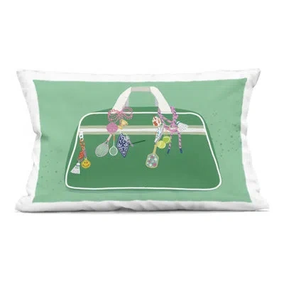 Stupell Industries Sporty Embellished Handbag Decorative Printed Throw Pillow, Design By Nancy Mckenzie In Green
