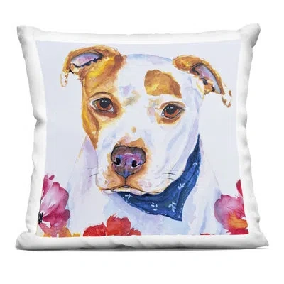 Stupell Industries Spotted Dog Portrait Decorative Printed Throw Pillow, Design By Tatiana Roberts In Tan
