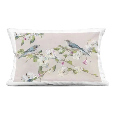 Stupell Industries Spring Apple Blossoms & Birds Decorative Printed Throw Pillow, Design By Sally Swatland In Pink