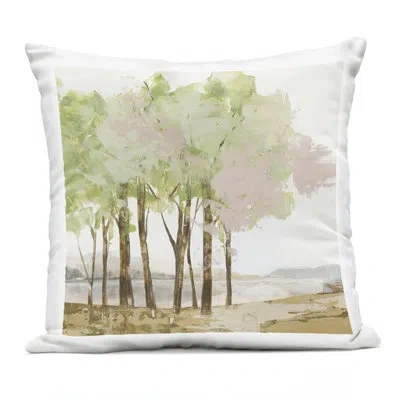 Stupell Industries Spring Awakening Forest Outdoor Printed Pillow Design By Ian C. In Green