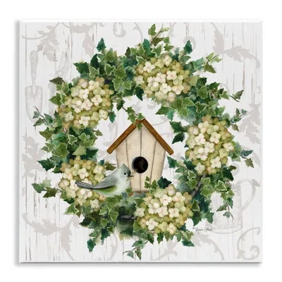 Stupell Industries Spring Birdhouse Wreath Wall Plaque Art By Annie Lapoint In Green