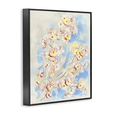 Stupell Industries Spring Branches Sketch Giclee Art, Design By June Erica Vess In Midnight Black Framed Giclee