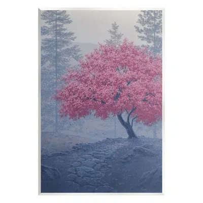 Stupell Industries Spring Cherry Blossom Foggy Path By Sally Swatland - Photograph In Wood