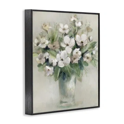 Stupell Industries Spring Dogwood Bouquet Giclee Art, Design By Carol Robinson In Midnight Black Framed Giclee