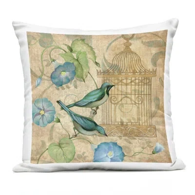 Stupell Industries Spring Fling Bird Outdoor Printed Pillow Design By Janet Tava In Brown Birds