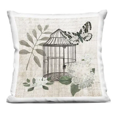 Stupell Industries Spring Fling Flowers Decorative Printed Throw Pillow Design By Nan In Gray Butterfly 2